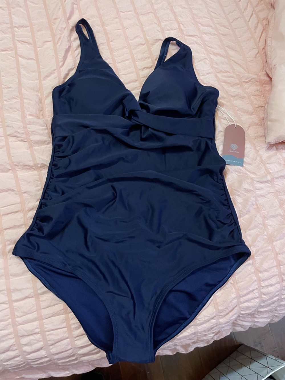 Navy Twist-Front One-Piece Tummy Control NWT Swimsuit